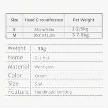 手工製作貓咪帽子-可愛的綠色貓咪頭戴物/寵物貓頭套 - 綠色 - 查看 7