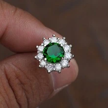 1對豪華優雅的圓形耳環,完全鑲嵌人造水晶,適用於訂婚、婚禮、派對和情人節禮物 - 耳環 - 查看 4