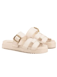 Women Flat Sandals - 米色 - 查看 6