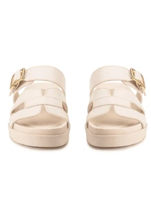 Women Flat Sandals - 米色 - 查看 3