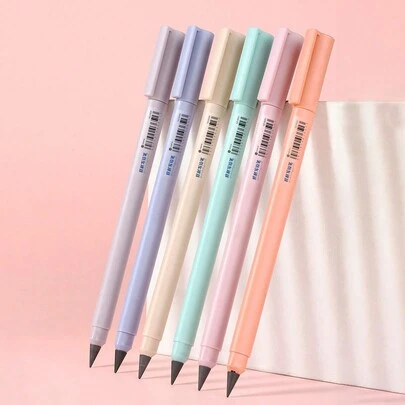 6pcs Creative Advanced Technology Forever Pencil, No Need For Sharpening, No Ink, Suitable For Students, Artists, Hard To Break Back To School
