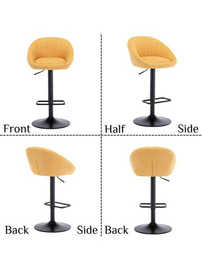 WAHSON OFFICE CHAIRS Wahson Bar Stool Set Fabric Stools Swivel Kitchen Height Adjustable Stool, Linen Kitchen/Home (Beige) view 6