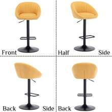 WAHSON OFFICE CHAIRS 2PCS Wahson Bar Stool Set Fabric Bar Stools Bar Stool Swivel Kitchen Stool Height Adjustable Bar Stool, Linen For Kitchen/Home Bar (Beige) - Yellow - View 7