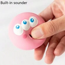 Cute Cartoon Dog Eye Sound Bite Puppy Toy Environmetally Friendly Latex Interactive Pet Toy Ball - Multicolor - View 2