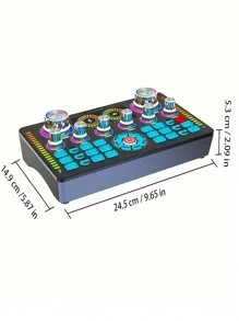 播客設備套裝，全功能音頻接口和BN800電容式麥克風機，適用於錄音、廣播、直播和其他需求 - 黑色 - 查看 3