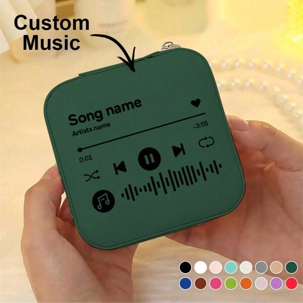 1 stuk Draagbaar reizen Mini Sieradendoos Met Aangepaste Muziek Code: Sieraden Ring Organizer Hoesjes Opslag Geschenkendoos Voor meisjes Dames 12 Kleuring Optioneel 10*10*5cm Mode Verjaardagscadeau Voor Vriendin Moeder