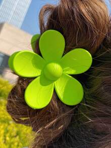 1 Máy Tính Tối Giản Màu Trơn Kích Thước Lớn Thiết Kế Hoa Vuốt Tóc Kẹp Dễ Thương - Nhiều màu - Xem 6