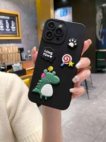 1 Miếng Khủng long Và Kẹo mút 3D Trang trí Thiên sứ Mắt Ốp lưng & bao da điện thoại Tương thích với - màu đen - Xem 5