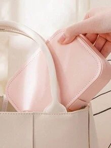 1入珠寶收納盒,珠寶整理盒,pu皮革禮品盒,適用於戒指,耳環,項鍊,手鍊,指甲油,化妝品,家居和旅行 - 彩色 - 查看 11