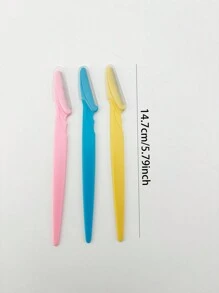 3pcs/Set Multicolor Stainless Steel Sharp Eyebrow Razor Blade, Makeup Eyebrow Shaver, Trimmer