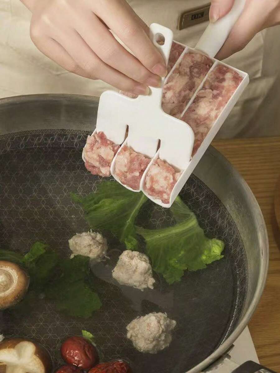 2入組肉丸製作器,一次可製作3或4個肉丸,輕鬆製作肉丸、魚丸和蝦漿 - 白色 - 查看 1