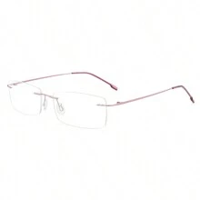 1pc Rimless Titanium Lightweight Non-Prescription Glasses, Screwless Hinge, Bendable Temple Suitable For Cosplay, Teachers, Lawyers Clear Glasses Accessories Glasses Accessories For Women - Clear - View 17