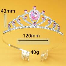 1pc Sparkling Rhinestone & Alloy Crown Hair Decoration For Party Queen, Bridal Wedding, Birthday, Stage Performance, Etc. Royal Tiaras - Multicolor - View 7