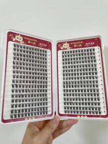 320入組13-14mm 自然黑色人工睫毛,32排漸長增卷,柔軟,十字型樣式,輕盈,可重複使用,每日佩戴和通勤化妝必備,人性化設計緊貼眼部,自然、放大和卡通化效果,對敏感肌膚溫和 - C - 查看 6