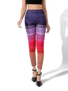 Hàng Mới Về Họa Tiết Da Báo Slim Fit Đẩy Lên Chạy Bộ Thể Dục Yoga Quần Legging Thể Thao - Màu vàng - Xem 4