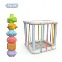 1 Set Children's Abs Shape Sorter Montessori Toy, Large 14cm Colored Cube & 6 Multi-Textured Sensory Shapes For Skill Building & Educational Fun, Ideal As Birthday Gift For Ages 0-3School, Student,Stationery,School Supplies Shape Sorter,Activity Cube,Montessori Toys,Shape Sorter,Activity Cube,Busy Cube,Shape Sorter,Activity Cube,Busy Cube