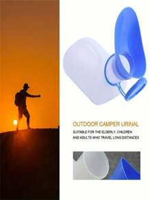 1个便携式男女尿壶，旅行尿壶，车载尿壶，徒步旅行尿壶，适合老年人和户外活动 - 白色 - 查看 6