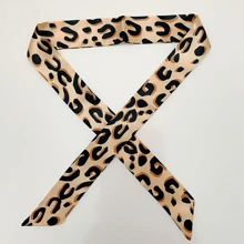 1 件 95 厘米豹纹轻质窄围巾，适合女士，可用作颈巾、头带或腰带优雅头巾、发带、头带，非常适合装扮您的外观 - A - 查看 6
