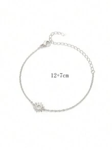 女士太阳空心手链 不锈钢手链 复古向日葵手链 波西米亚风珠宝配饰 情人节、妈妈、母亲、母亲节、礼物 - 不銹鋼腳鍊 - 查看 9