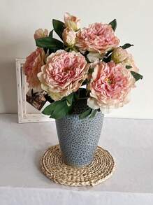 1pc/2pcs/3pcs flores de peônia de borda assada premium, decoração de sala de estar, flores artificiais, casamento (branco, rosa claro, rosa escuro, rosa roxo, azul), dia dos namorados, presente - Rosa - Ver 3