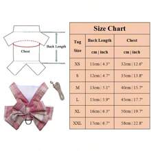 Pet Cute Bowknot Collar Dress With Harness, Leash, Cat Clothes, Dog Vest