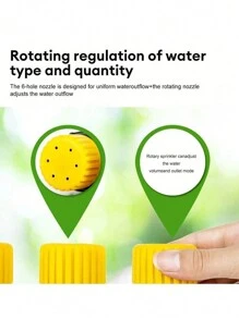 1 件装 3 头多孔淋浴喷头，花园/植物浇水洒水喷头 - 黑黃色 - 查看 6