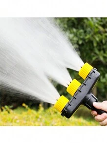 1 件装 3 头多孔淋浴喷头，花园/植物浇水洒水喷头 - 黑黃色 - 查看 1