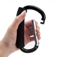 1 pezzo Grande Portachiavi Carabiner In Lega Di Alluminio, Fibbia A D A Forma Di Zaino Con Maniglia In Spugna Per Attività All'aria Aperta Come Alpinismo E Campeggio - nero - Visualizzare 2