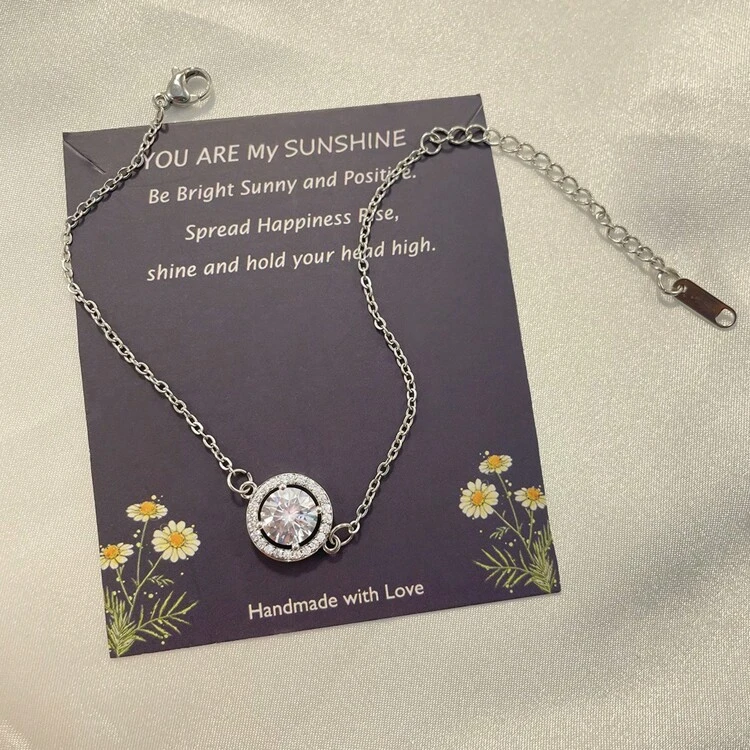 1 Pieza Pulsera elegante y magnífica de estilo avanzado, con circonita cúbica, de cobre y acero inoxidable, adecuada como regalo y decoración diaria - Plateado - Ver 2