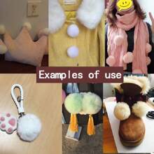 4pcs Lông thỏ Pompom Những quả bóng 8cm Với Đàn hồi Ban nhạc Nhân tạo lông tơ Mềm mại DIY Pom Poms Thủ công Quần áo May vá Thủ công mỹ nghệ Quân nhu - Màu vàng - Xem 8