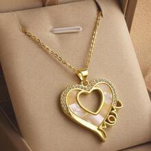 1 Miếng Ngày lễ Mẹ Zirconia Sang trọng Vòng cổ mặt dây chuyền Đối với phụ nữ , Thanh lịch Đồ trang sức Qủa tặng Đối với Mẹ - Vàng - Xem 16