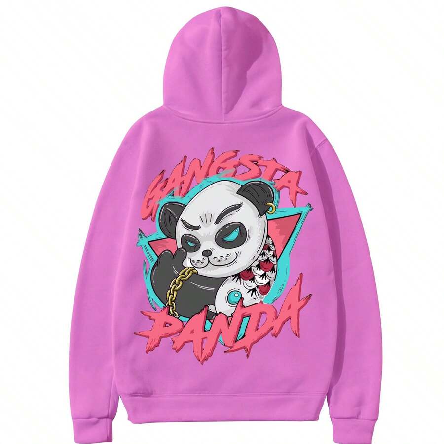 Men Sweatshirts - 玫紅色 - 查看 1