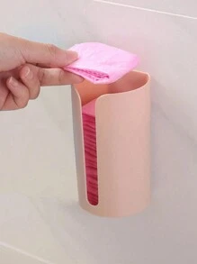 1pc Creative No-Drill Trash Bag Storage Box, Kitchen Wall-Mounted Garbage Bag Dispenser Drawer-Type Plastic Bag Organizer