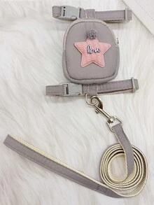 1入狗和貓牽繩,寵物攜帶背包,teddy和bichon Frise護具,胸部和背部帶,狗牽繩,行走項圈,防逃跑貓和狗牽繩,宠物背包/胸部和背部带/可调节狗链 - 彩色 - 查看 23