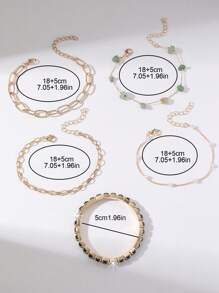 5 Stücke/Set elegantes und süßes Charm Armband Set, hochwertig designt für den täglichen Gebrauch von Frauen (Hinweis: Die Accessoires wie Glas, Perlen, Steine an den Armbändern sind handgefertigt, die Menge wird zufällig versendet)