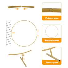 Bases Estructura Arco Para Globos Decoración Soporte Aro2.2m 1 pieza de arco redondo de metal dorado para decoración de bodas al aire libre, soporte de globos con marco circular para decoración de fondo, estante de flores con forma de arco, adecuado para todas las celebraciones y fiestas - Dorado - Ver 10