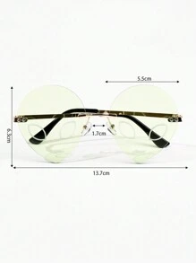 POLASUP 1 件装外星人主题男女通用绿色/黑色无框时尚眼镜，万圣节派对、音乐节、化装舞会的时尚配饰