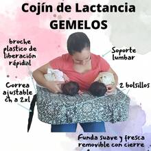 Almohada de lactancia para Gemelos, cojín gemelar, soporte ergonómico gemelos para alimentación con biberón - Negro - Ver 4