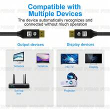 8K DisplayPort Cable DP 240Hz Cable DP1.4 8K 4K 144Hz 165Hz Display Port Cord Adapter For Video PC Laptop TV 8K Display Port Cable - Black - View 6
