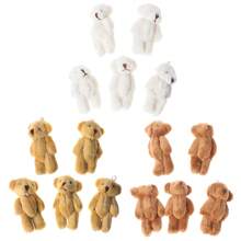 Set de 5 ositos de peluche mini con articulaciones en estilo lindo, oso de peluche, juguetes de peluche para mascotas, juguetes de oso de peluche