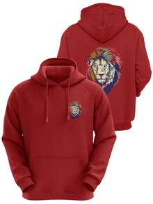 Men Hoodies - 紅色 - 查看 4