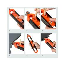 Woodworking Measuring Gauge Set, Profile Scribing Ruler Contour With Lock, Adjustable Irregularity Radian Precise Measurement Tool - Orange - View 6