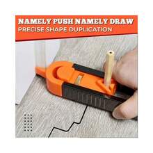 Woodworking Measuring Gauge Set, Profile Scribing Ruler Contour With Lock, Adjustable Irregularity Radian Precise Measurement Tool - Orange - View 1