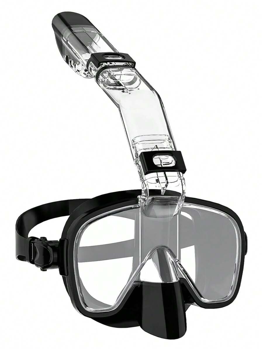 Half Face Snorkel Mask - Foldable, Dry Type, Multifunctional Snorkel Mask With 180° Panoramic View, Anti-Fog & Leak-Proof, Suitable For Adults With Camera Mount Diving Equipment, Beach Essentials, Beach Accessories, Pool Float
