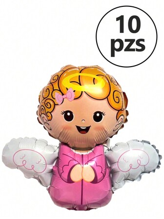 10 Globos Mini Angelito Bautizo Decoración Centros de Mesa Cumpleaños Bebe Baby Shower Revelacion Presentacion Fiesta