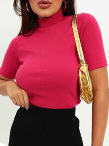 Women T-Shirts - 玫紅色 - 查看 1