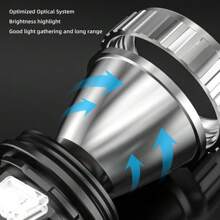 Kensun 1入組強光led頭燈,戶外釣魚頭燈,usb充電頭燈,內置電池,適用於露營跑步燈籠 - 黑色 - 查看 3