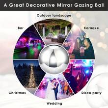 1pc, Garden Gazing Balls, Stainless Steel Mirror Polished Reflective Hollow Ball Decoration Spheres, Floating Pond Balls Seamless Gazing Globe, For Home Outdoor Holiday Decorations, Halloween Decorations 7.9inch Best Gifts Birthday Graduation