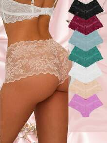 SET de 6 Calzones Cacheteros Con Detalle de Encaje Suave y Sensual - Multicolor - Ver 2