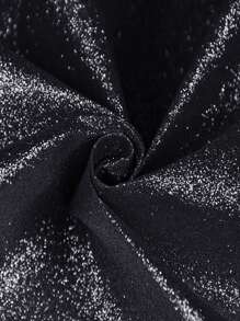 1入軟質閃光無紡布,帶有金色線和星空設計,適用於婚紗製作diy,黑色 - 黑色 - 查看 3
